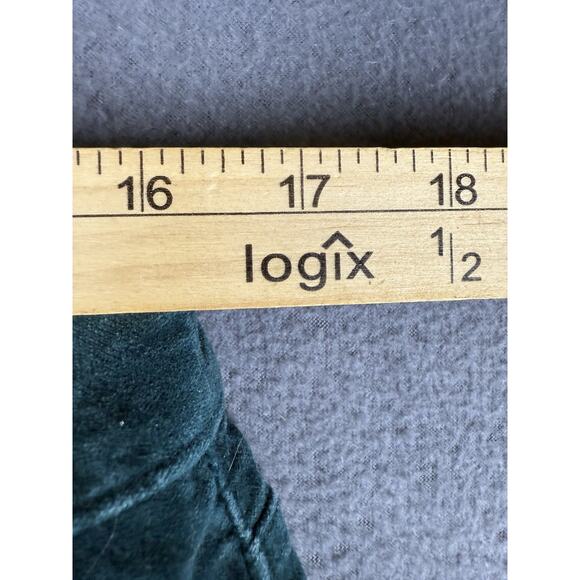 Chico's Pants Womens 1.5 Green Velvet Embellished Rhinestone Straight - Picture 4 of 7